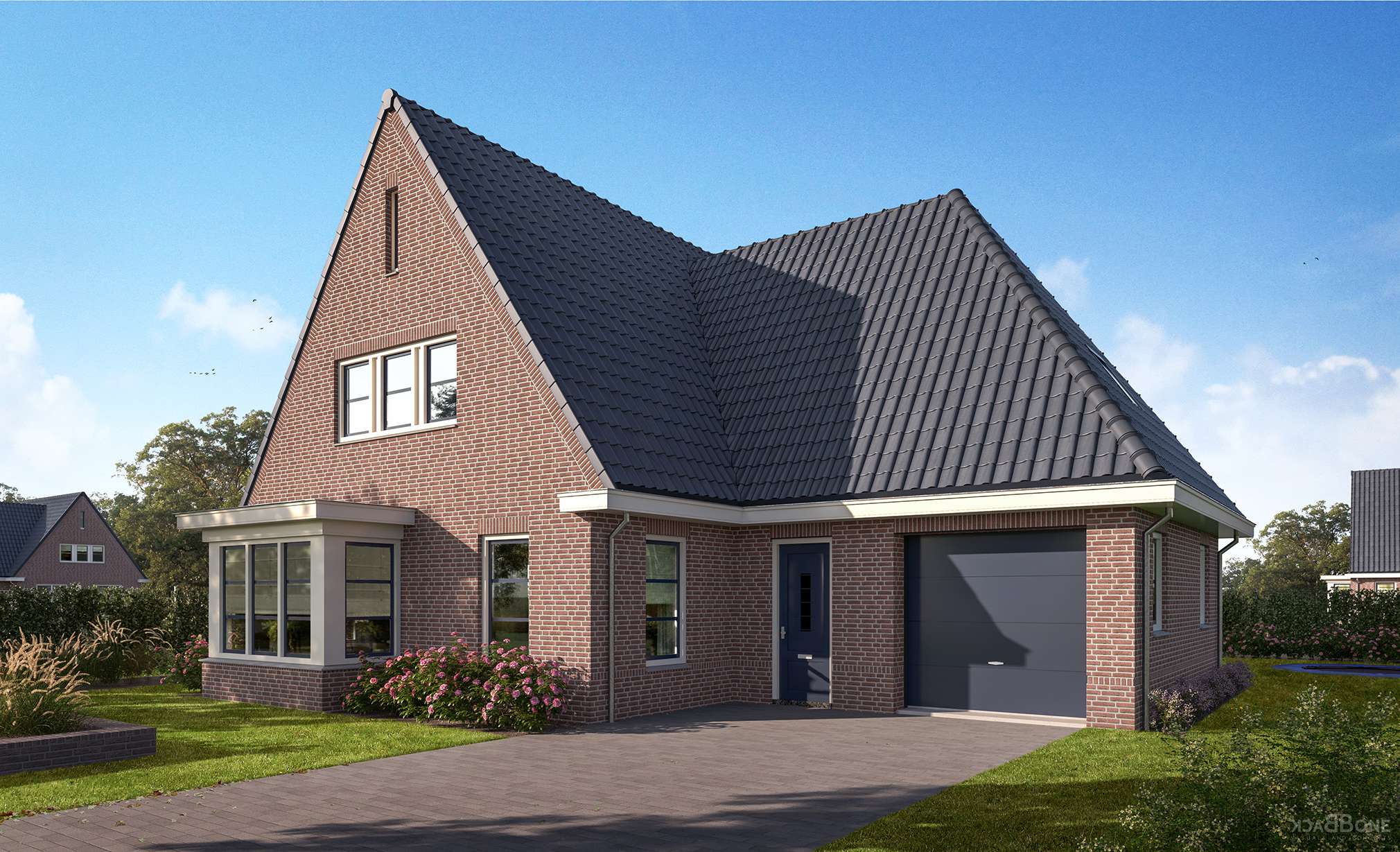 Jaren 30 Royaal cataloguswoning met garage, steile kap en brede gootoverstek